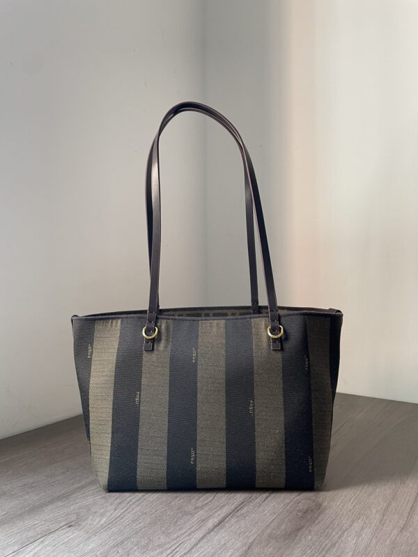 Fendi Vintage Pequin Stripe Canvas Tote Bag - Image 4