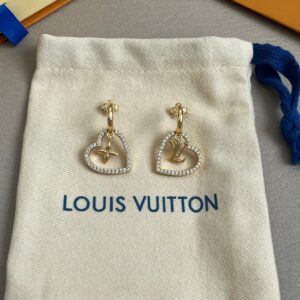 LV Diamond Heart Hoop Earrings