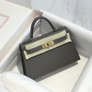 Hermès Kelly 25 Sellier - Etain Grey Epsom Leather with Gold Hardware