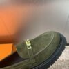 Hermès Paris Loafer - Suede Green with Gold Kelly Lock - Image 3