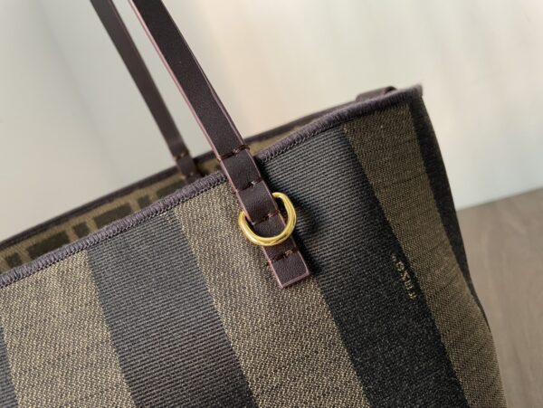 Fendi Vintage Pequin Stripe Canvas Tote Bag - Image 7
