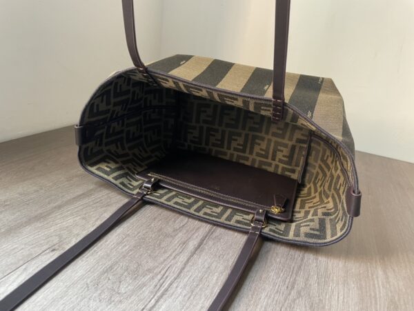 Fendi Vintage Pequin Stripe Canvas Tote Bag - Image 2