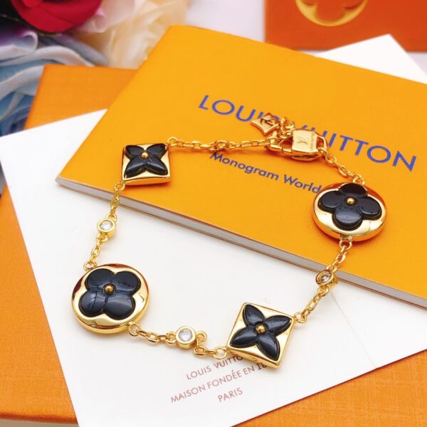 LV Black Monogram Flower Bracelet
