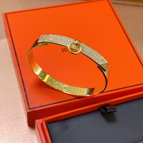 Hermès Kelly Pavé Diamond Bracelet - Gold