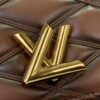 Louis Vuitton Lou Quilted Leather Chain Bag - Dark Brown - Image 7