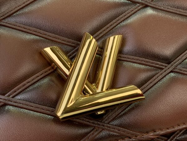 Louis Vuitton Lou Quilted Leather Chain Bag - Dark Brown - Image 7