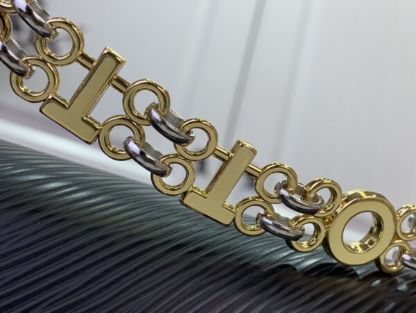 Louis Vuitton Twist MM Epi Leather Bag - Black with Gold Chain - Image 7