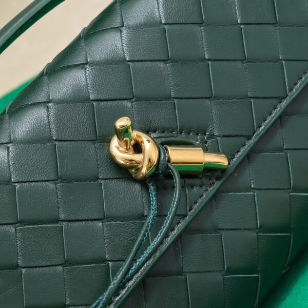 Bottega Veneta Knot Clutch - Dark Green Intrecciato Leather - Image 3