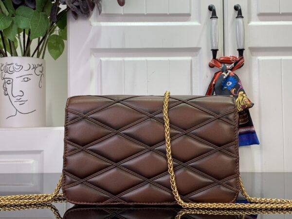 Louis Vuitton Lou Quilted Leather Chain Bag - Dark Brown - Image 2