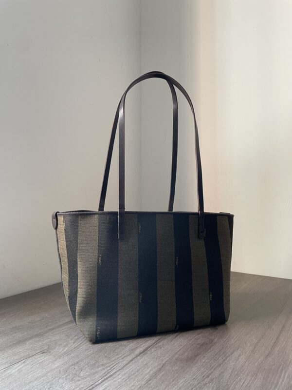 Fendi Vintage Pequin Stripe Canvas Tote Bag - Image 5