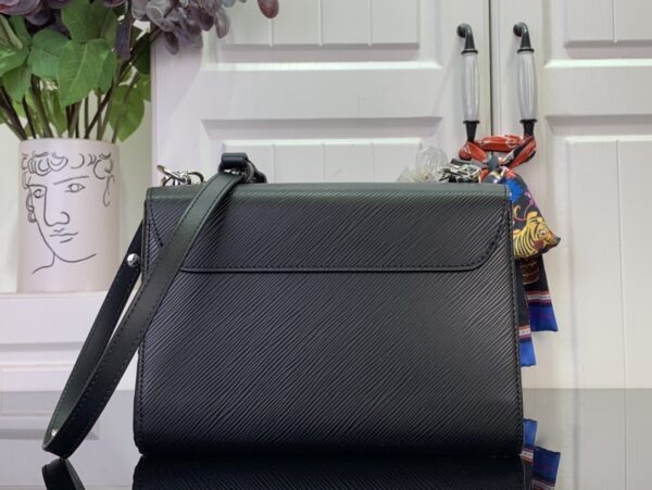 Louis Vuitton Twist MM Epi Leather Bag - Black with Gold Chain - Image 3