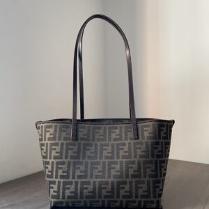 Fendi Vintage Pequin Stripe Canvas Tote Bag
