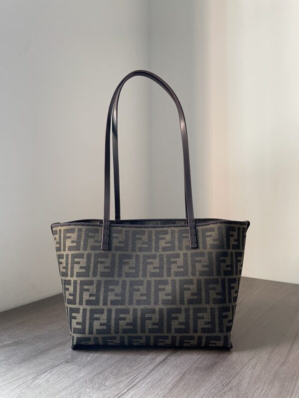 Fendi Vintage Pequin Stripe Canvas Tote Bag