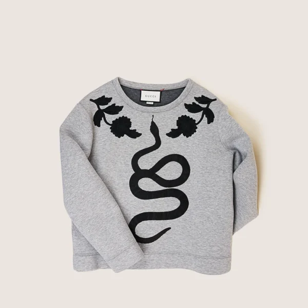 Floral & Snake Embroidery Sweatshirt