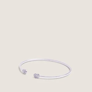 Gucci GG Pavé Diamond Open Bangle Bracelet - White Gold