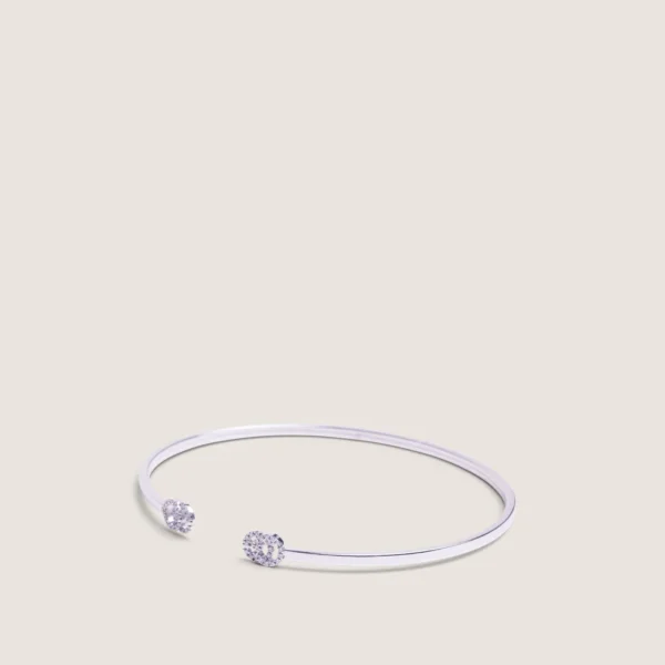 Gucci GG Pavé Diamond Open Bangle Bracelet - White Gold - Image 2