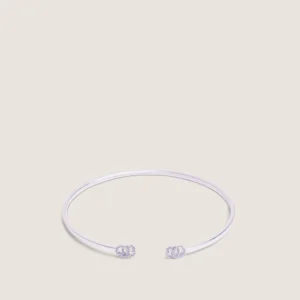 Gucci GG Pavé Diamond Open Bangle Bracelet - White Gold