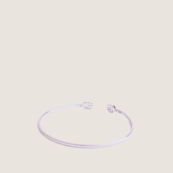 Gucci GG Pavé Diamond Open Bangle Bracelet - White Gold - Image 3