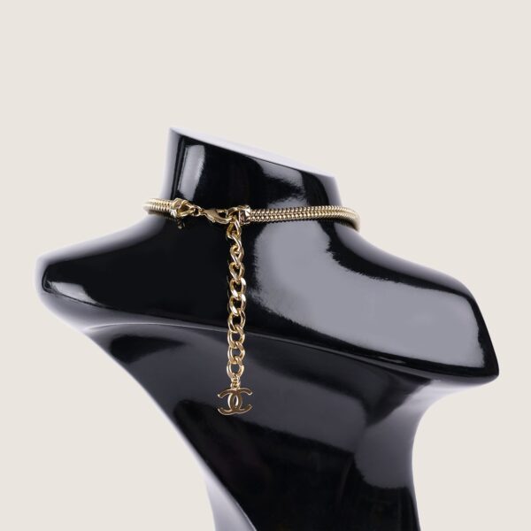 Dior Gold-Tone Lariat Necklace with Logo Charms - Image 2