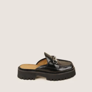 Gucci Horsebit Leather Platform Mule - Black