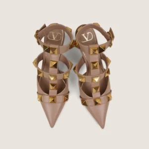 Roman Stud Ankle Strap Pumps
