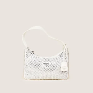 Satin Mini Bag with Crystals