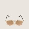 Dior Homme Goldtone Aviator Sunglasses – Warm Bronze Lenses - Image 4
