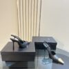 Saint Laurent V-Plaque Slingback Pump – Black Leather - Image 8