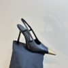 Saint Laurent V-Plaque Slingback Pump – Black Leather
