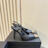 Saint Laurent V-Plaque Slingback Pump – Black Leather - Image 9